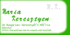maria keresztyen business card
